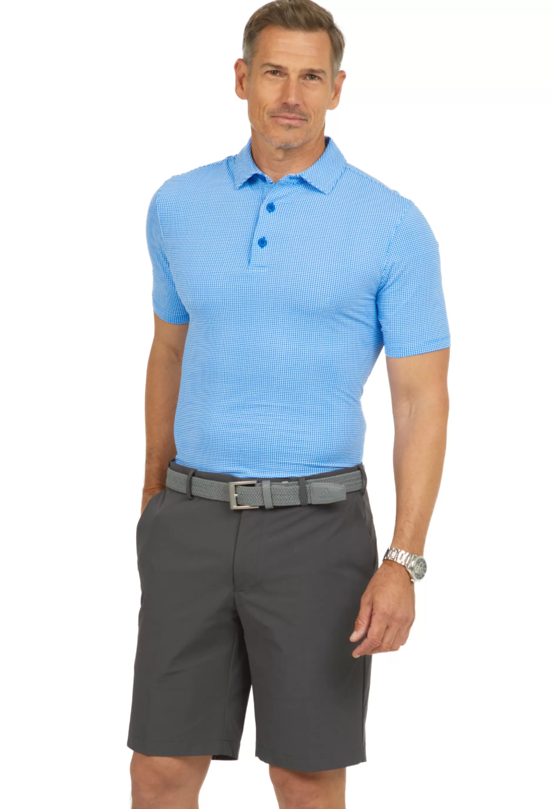 Mini Check Print Short Sleeve Polo 94754 (Modern Fit)^IBKUL Outlet